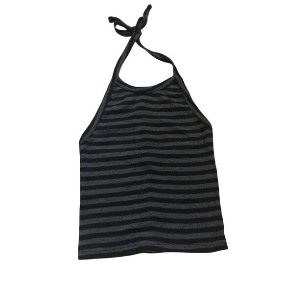 Women's Urban Outfitters Out From Under Grey & Black Striped Halter Top - Picture 1 of 6